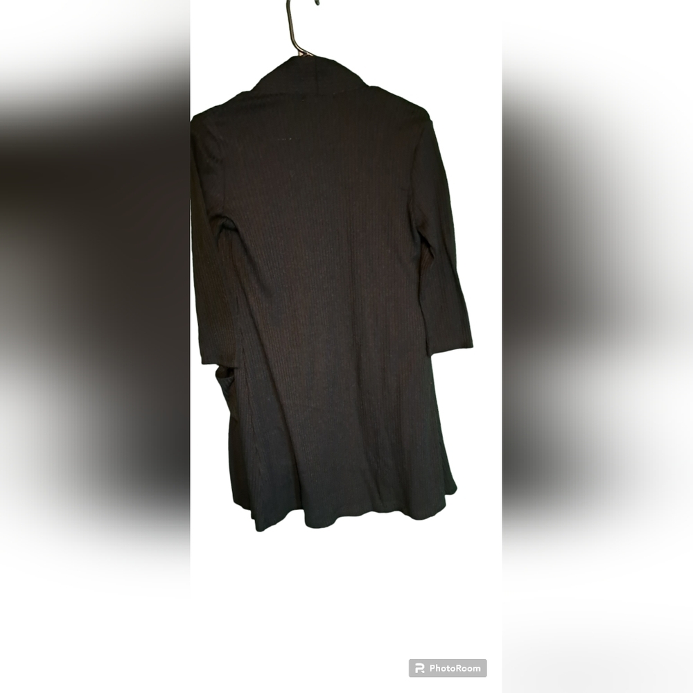 Black Cardigan over a yellow dress. - Picture 8 of 9